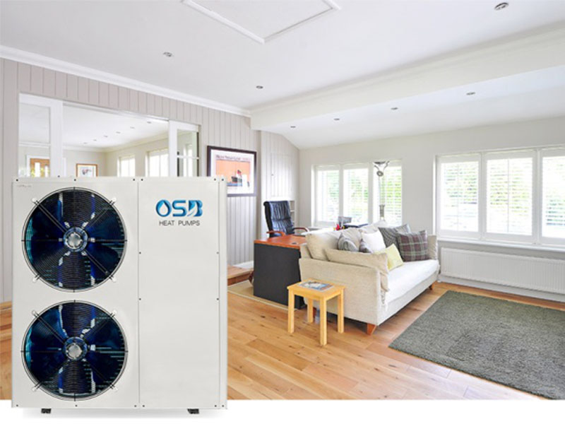 Air source heat pump for home heating