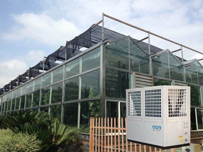 Air source heat pump to achieve greenhouse