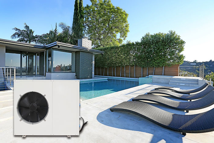 product-Swimming Pool Heat Pump water heater cooler 17kw Powder coated steel white color cabinet B-1
